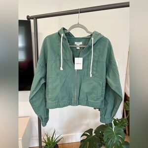 NWT Women’s FOREVER 21 Teal Cropped 100% Cotton Jacket ~ Small